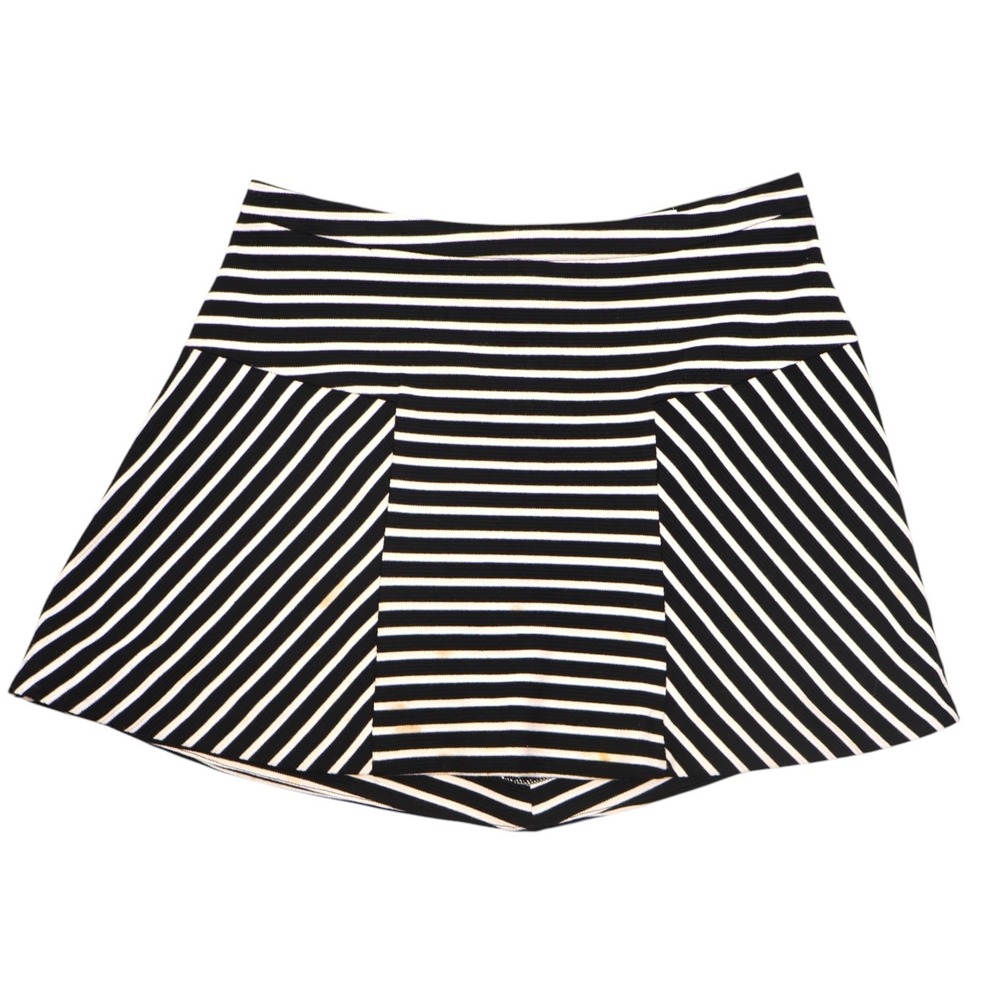Candie's Striped Skater Skirt Black White Back Zip Size 7 Juniors Good